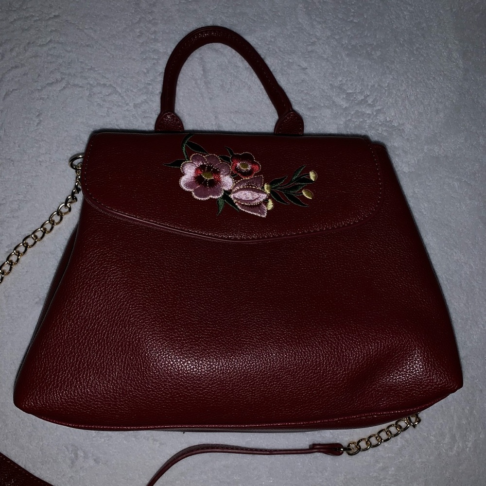 *One of a kind* embroidered flower crossbody bag